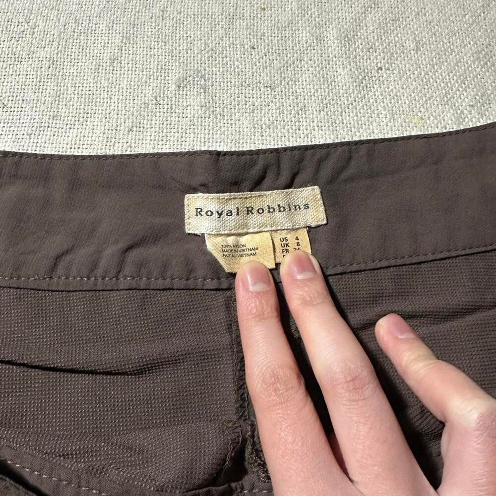 Royal Robbins Women's 4 Brown Nylon Midi Skirt with Side Zippers - Picture 4 of 6
